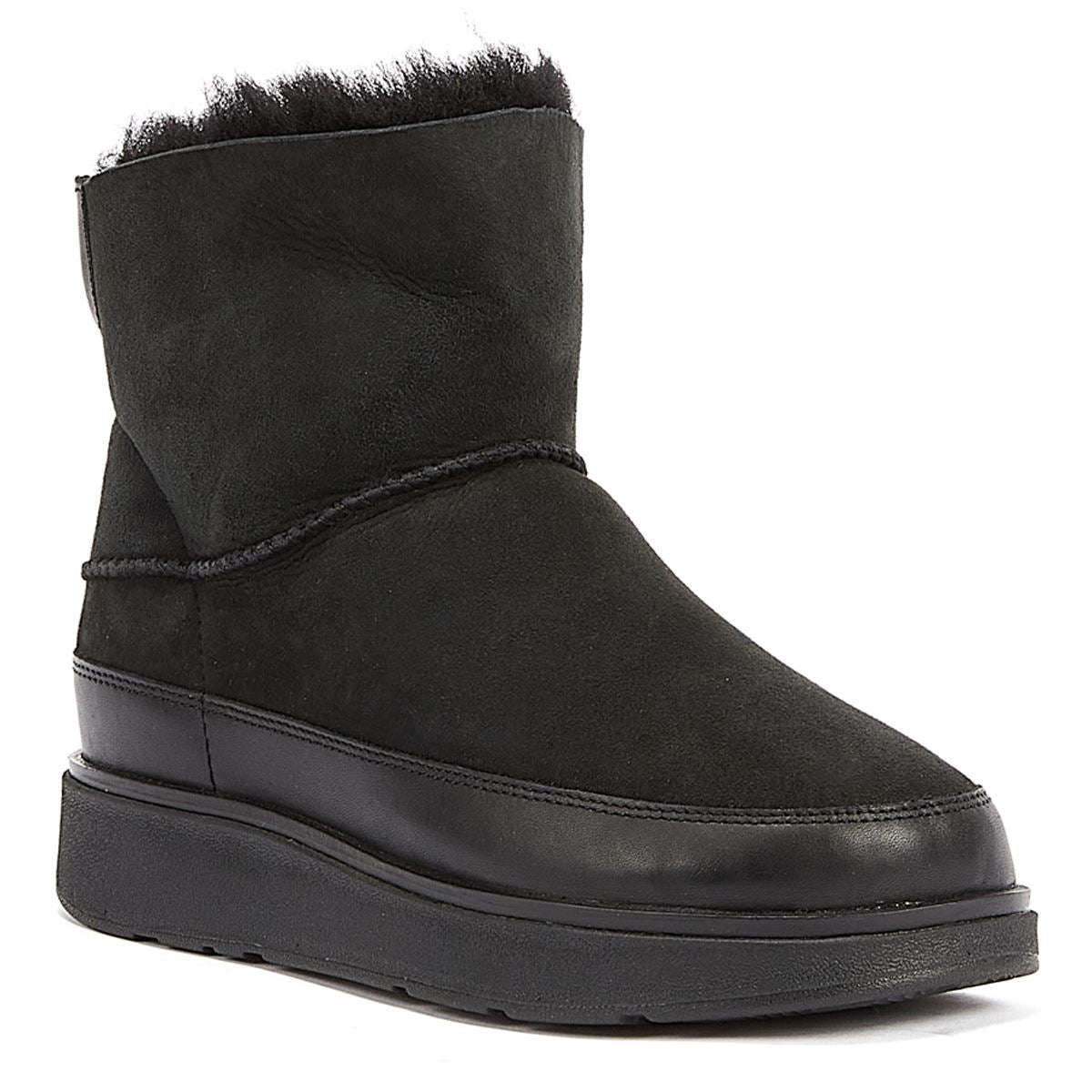 FitFlop Lammfell Damenstiefel In Schwarz