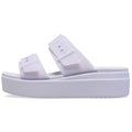 Crocs Brooklyn Buckle Low Wedge Damen Sandalen Lila Mond