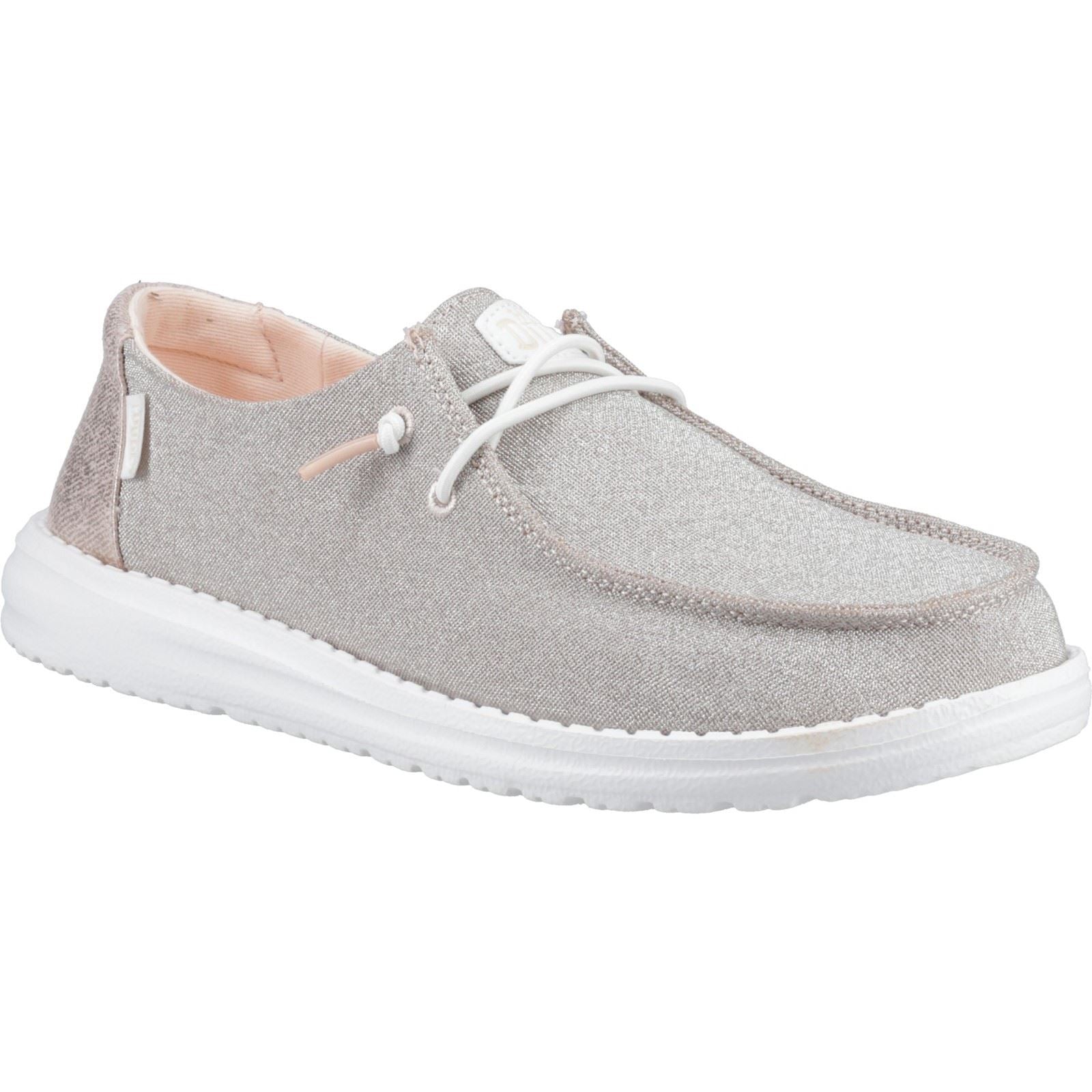 HEYDUDE Wendy Metallic Sparkle Synthetik Damen-Lofers In Roségold