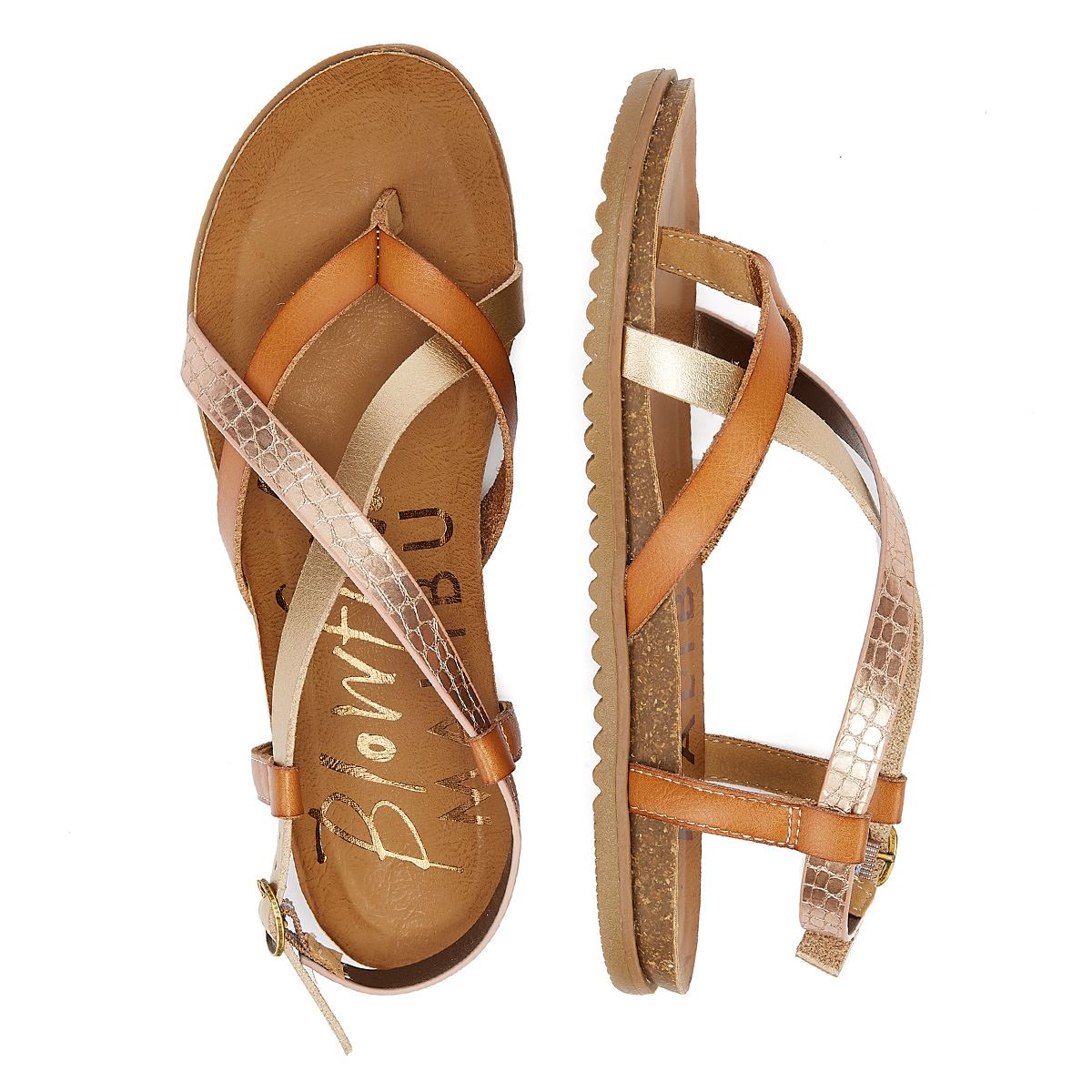 Blowfish Malibu Mirenda Honey Multi Strap Women's Beige Sandale