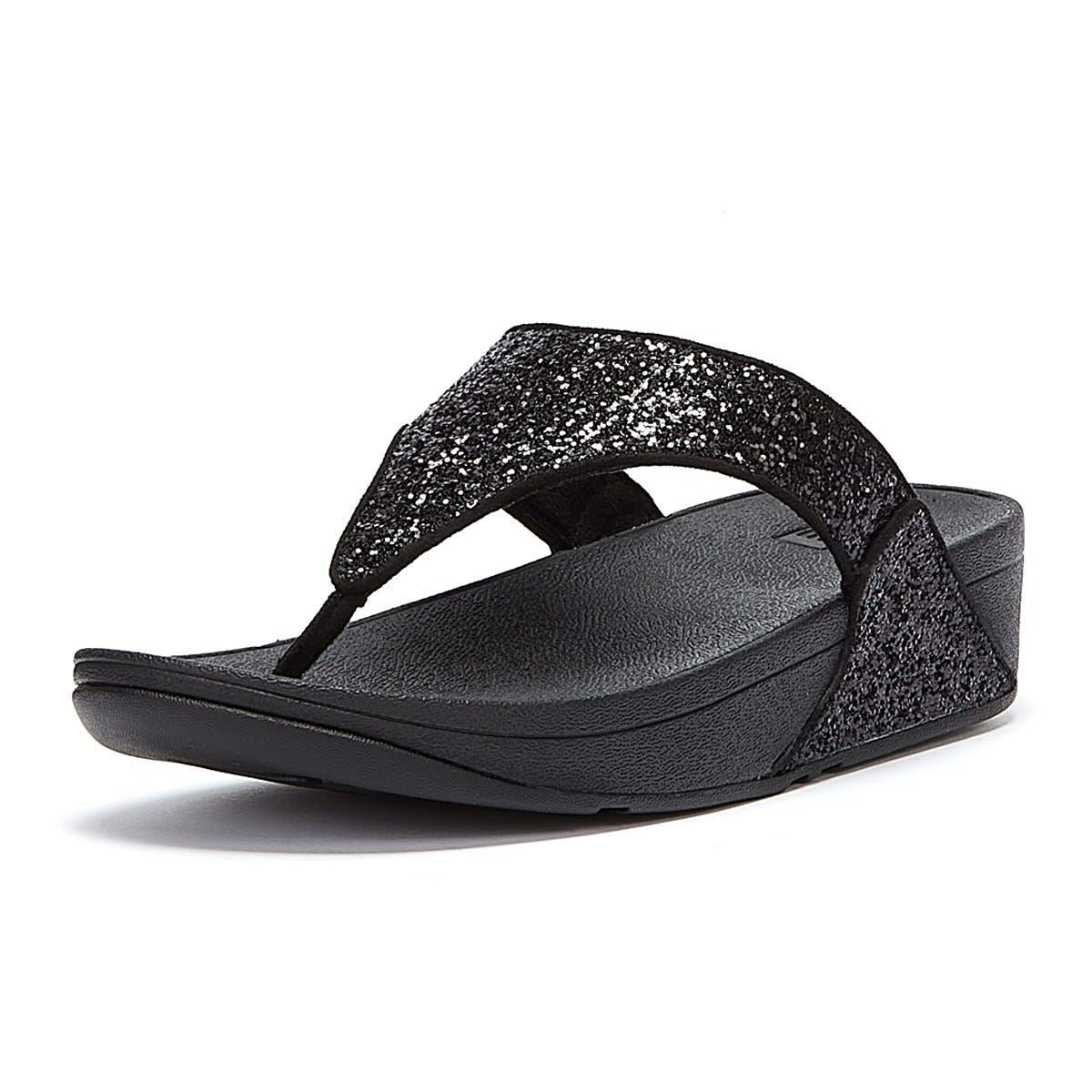 FitFlop Lulu Glitter Damen Schwarze Flip-Flops