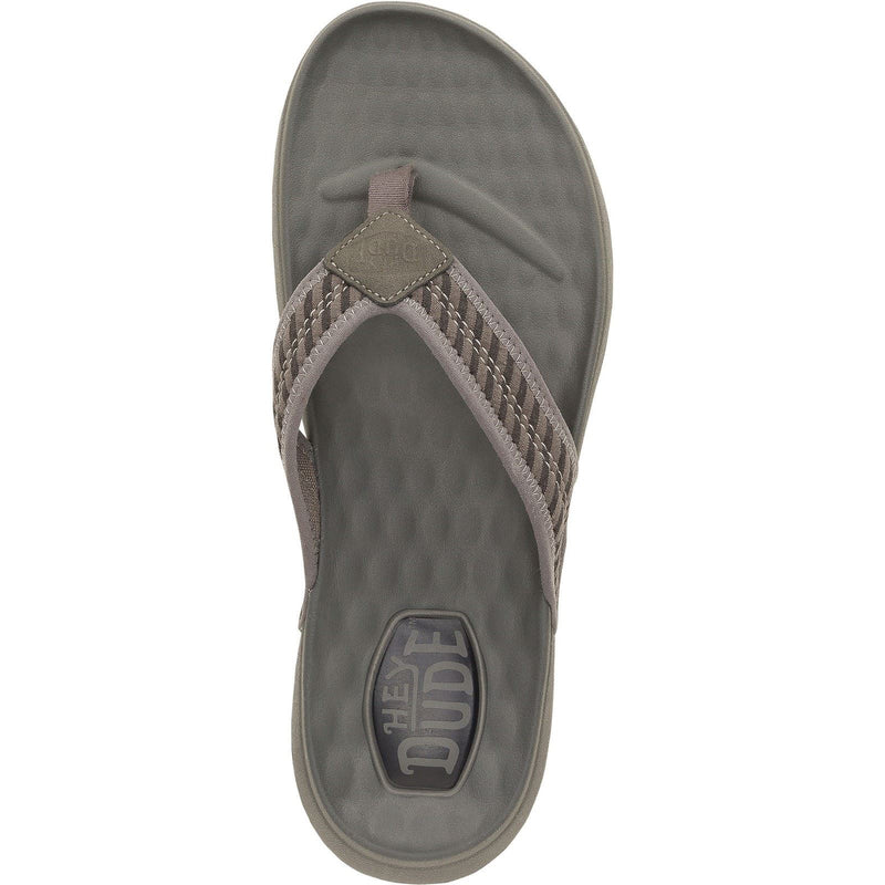 HEYDUDE Myers Flip Nu Prep Baumwollmischung Herren Flip Flops In Schwarz/Granitgrau
