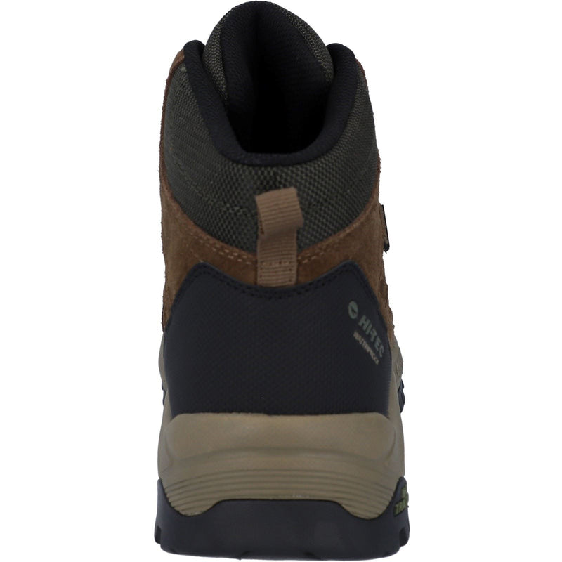 Hi-Tec Bandera Expedition Mid Wide Herren Wanderschuhe Aus Leder In Rauchbraun/Khaki