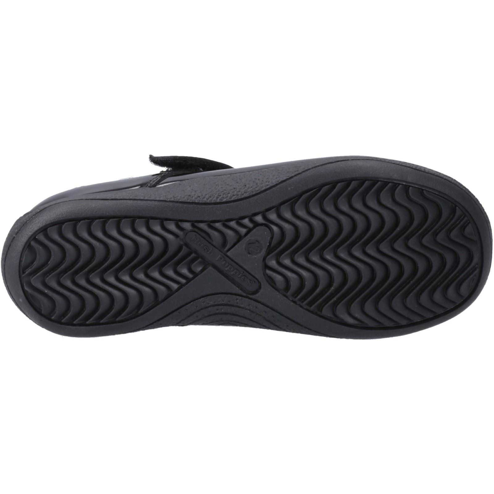 Hush Puppies Caitlin T-Bar Mädchenschuhe Aus Schwarzem Leder
