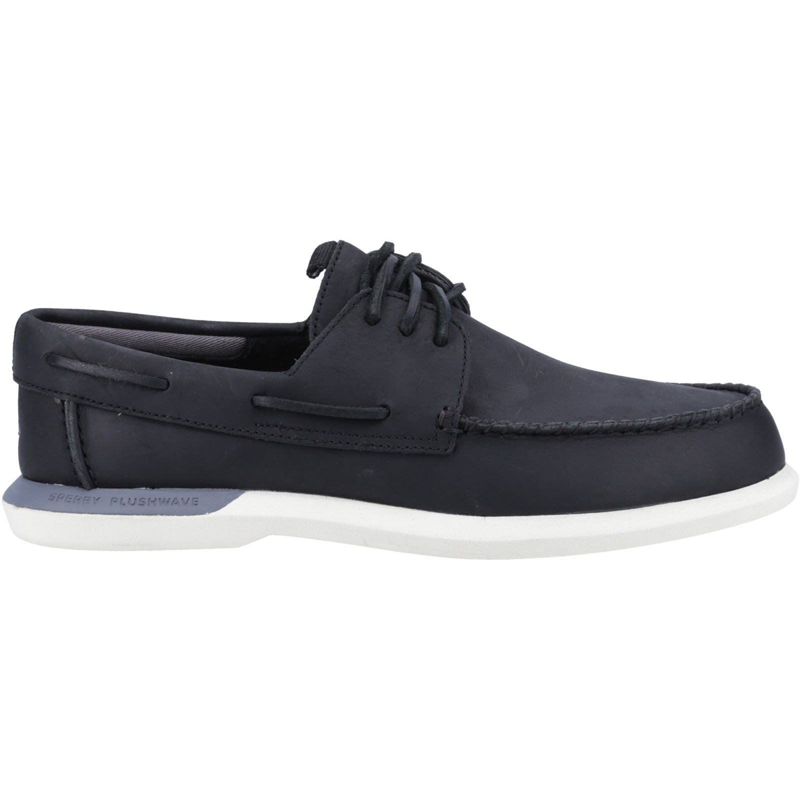 Sperry Plushwave 2.0 Leder Herren Schwarze Bootsschuhe