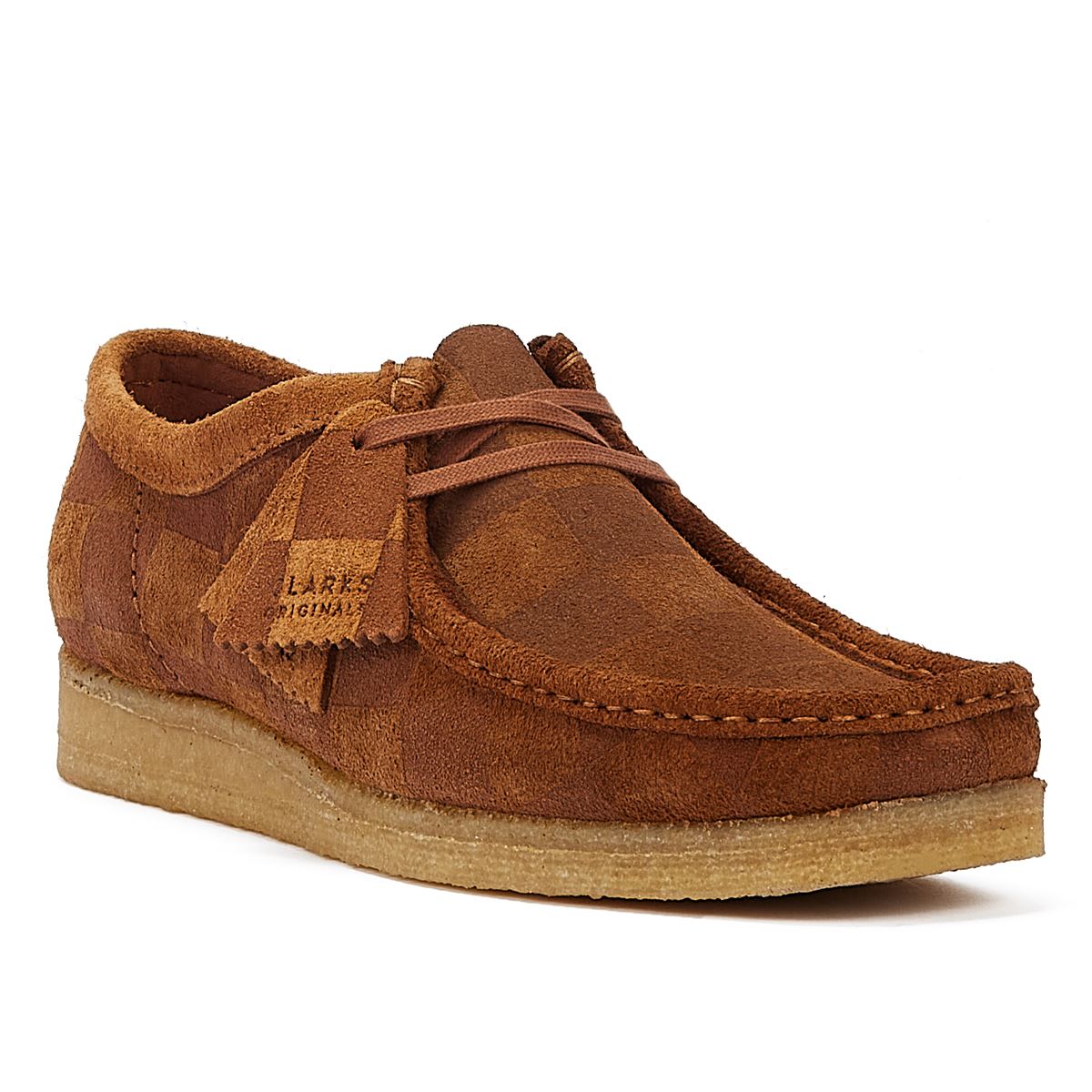 Clarks Originals Wallabee Check Herren Schnürschuhe In Braun