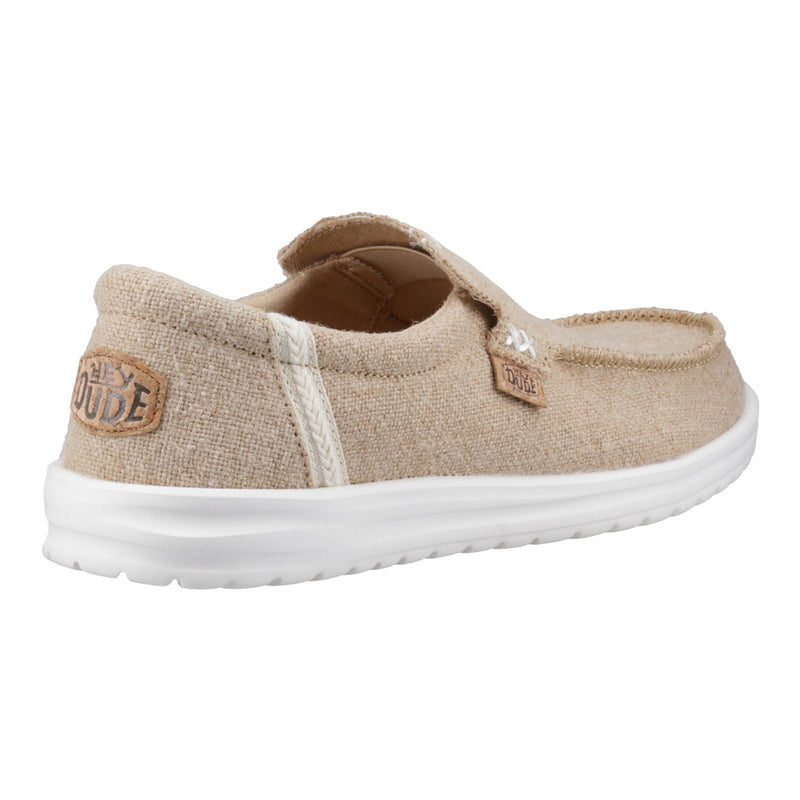 HEYDUDE Mikka Jute Linen Herren Irisch Creme Mokassin Schuhe