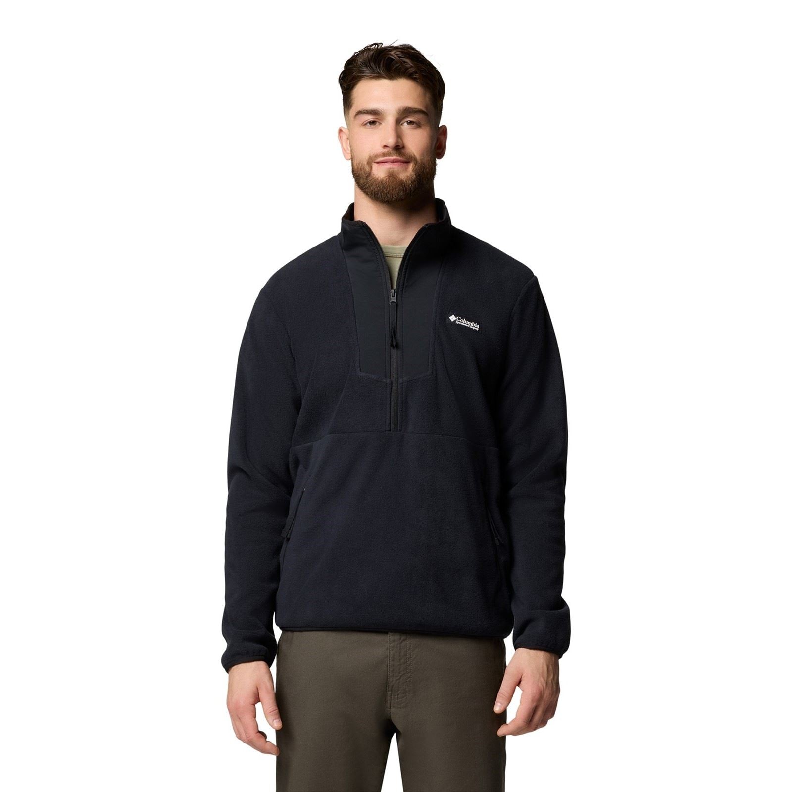Columbia Sequoia Grove Half Zip Fleece Polyester Herren Schwarze Zip-Kragen-Pullover