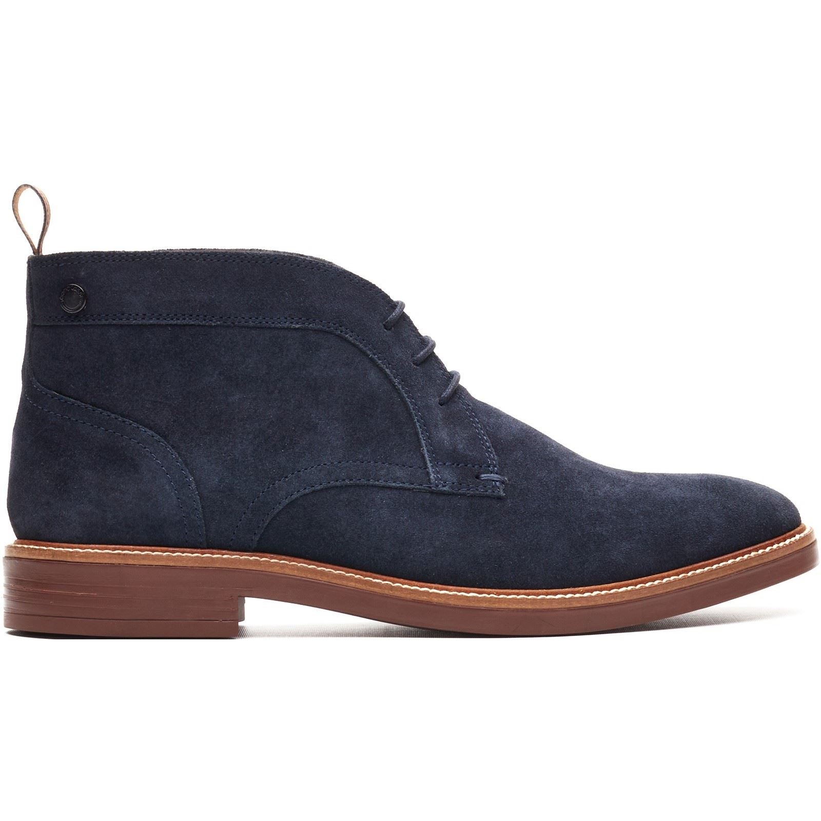 Base London Lincoln Chukka Leder Herren Marine Stiefel