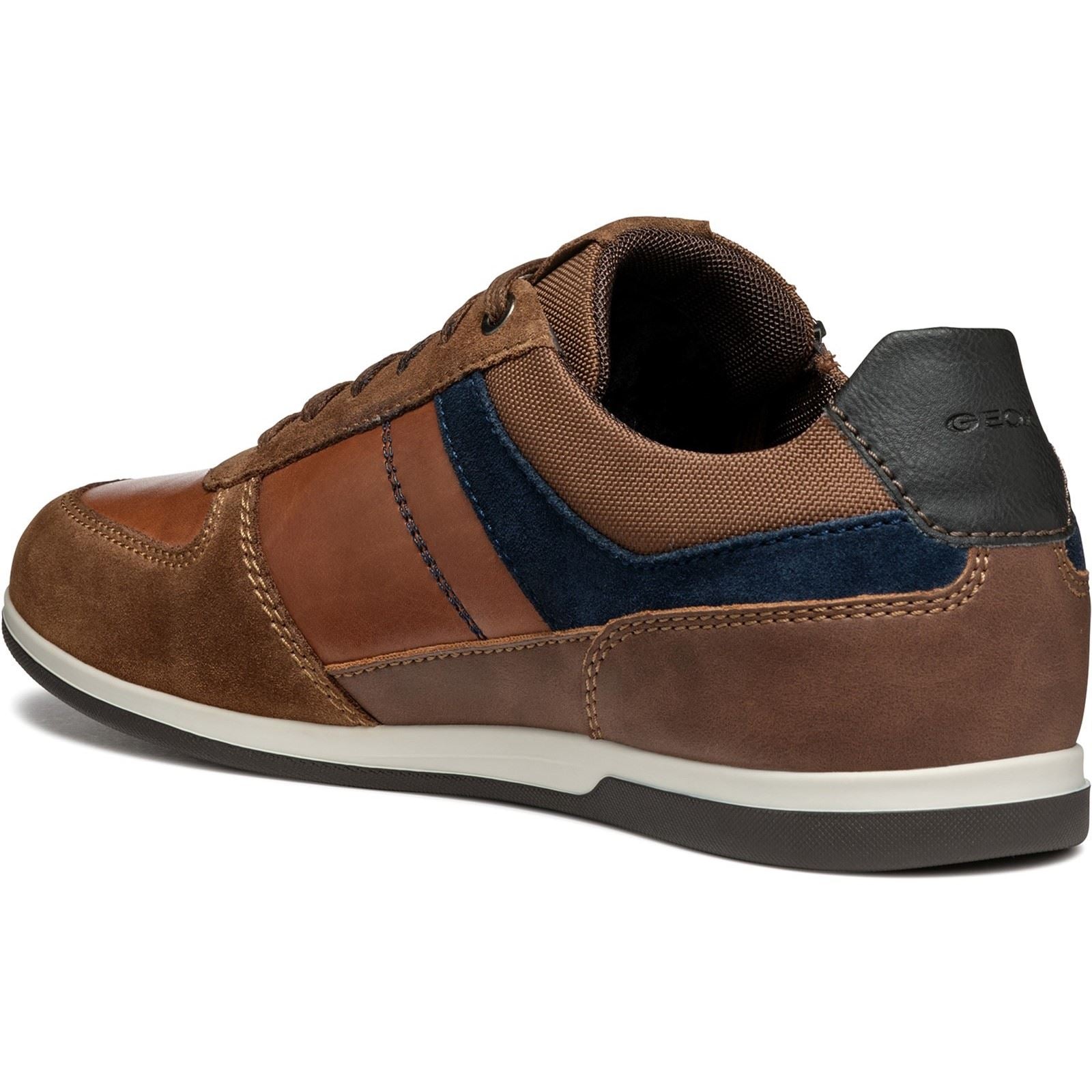 Geox U Renan B Wildleder Herren Sneakers In Braun/Navy