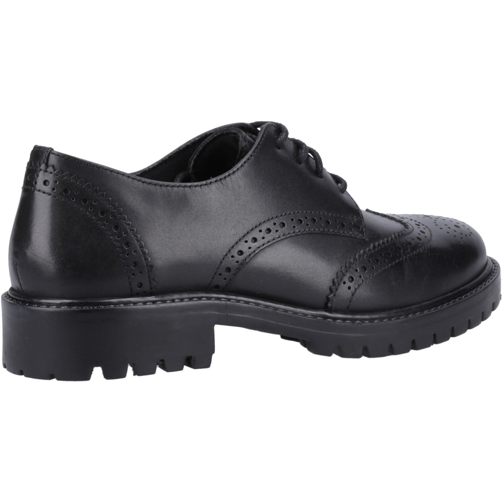 Hush Puppies Athena Junior Mädchen Brogues Aus Schwarzem Leder
