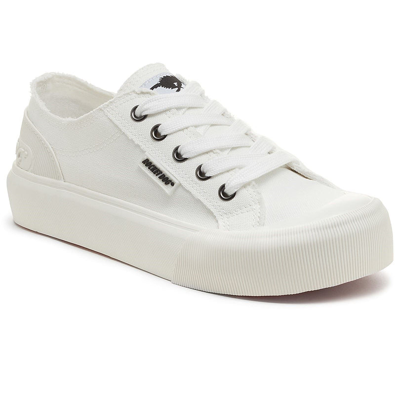 Rocket Dog Jazzin Plus 12A Damen Sneaker Aus Weißer Baumwolle