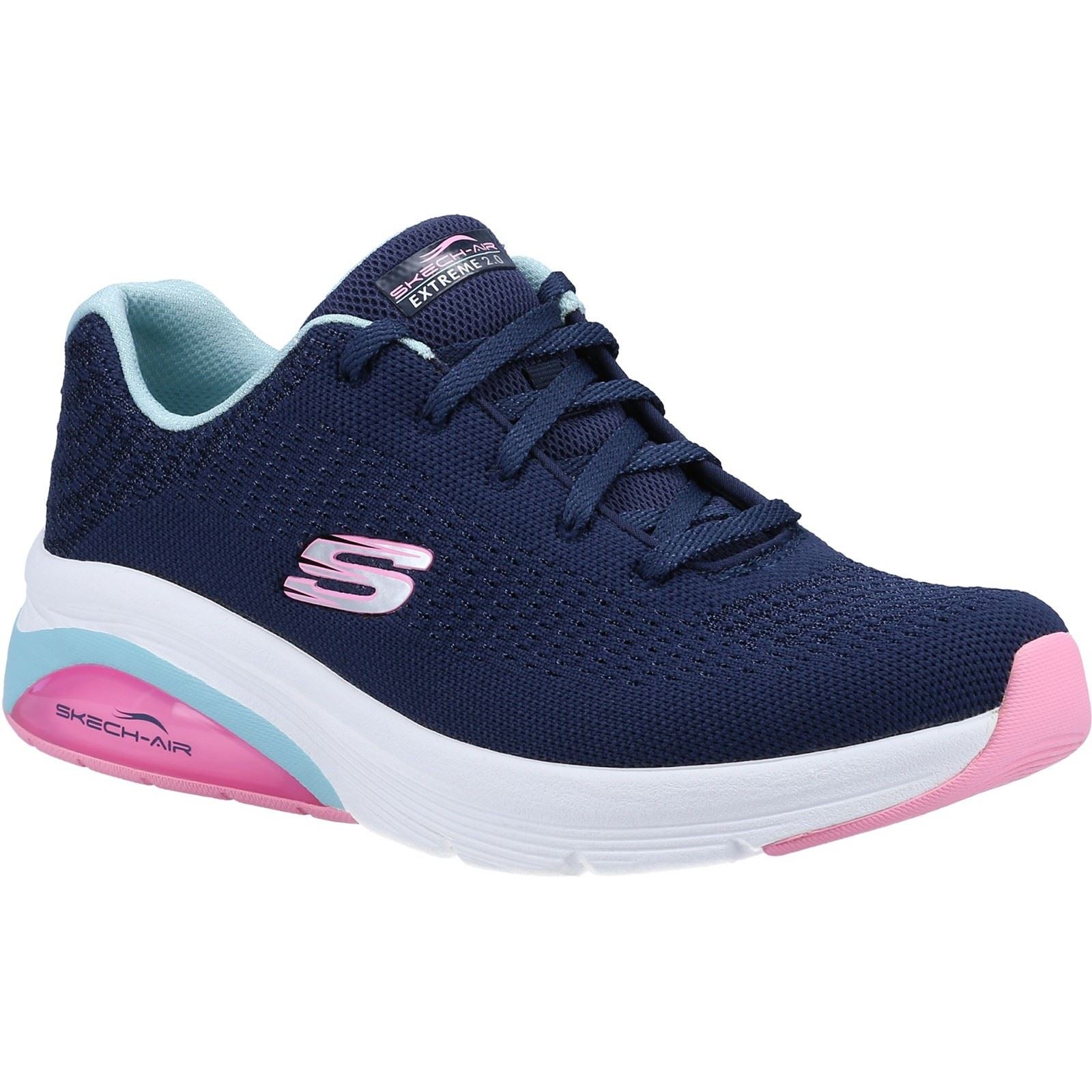 Skechers Skech-Air Extreme 2.0 Synthetik Damen Sneaker In Marineblau/Hellblau