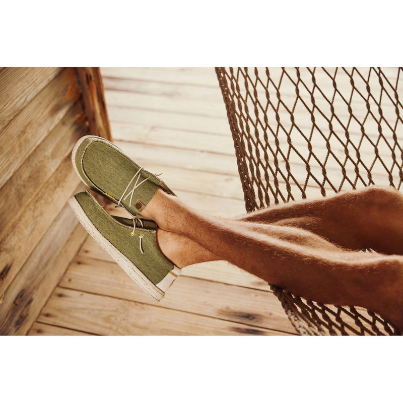HEYDUDE Wally Coastline Stoff Herren Olive Bootsschuhe