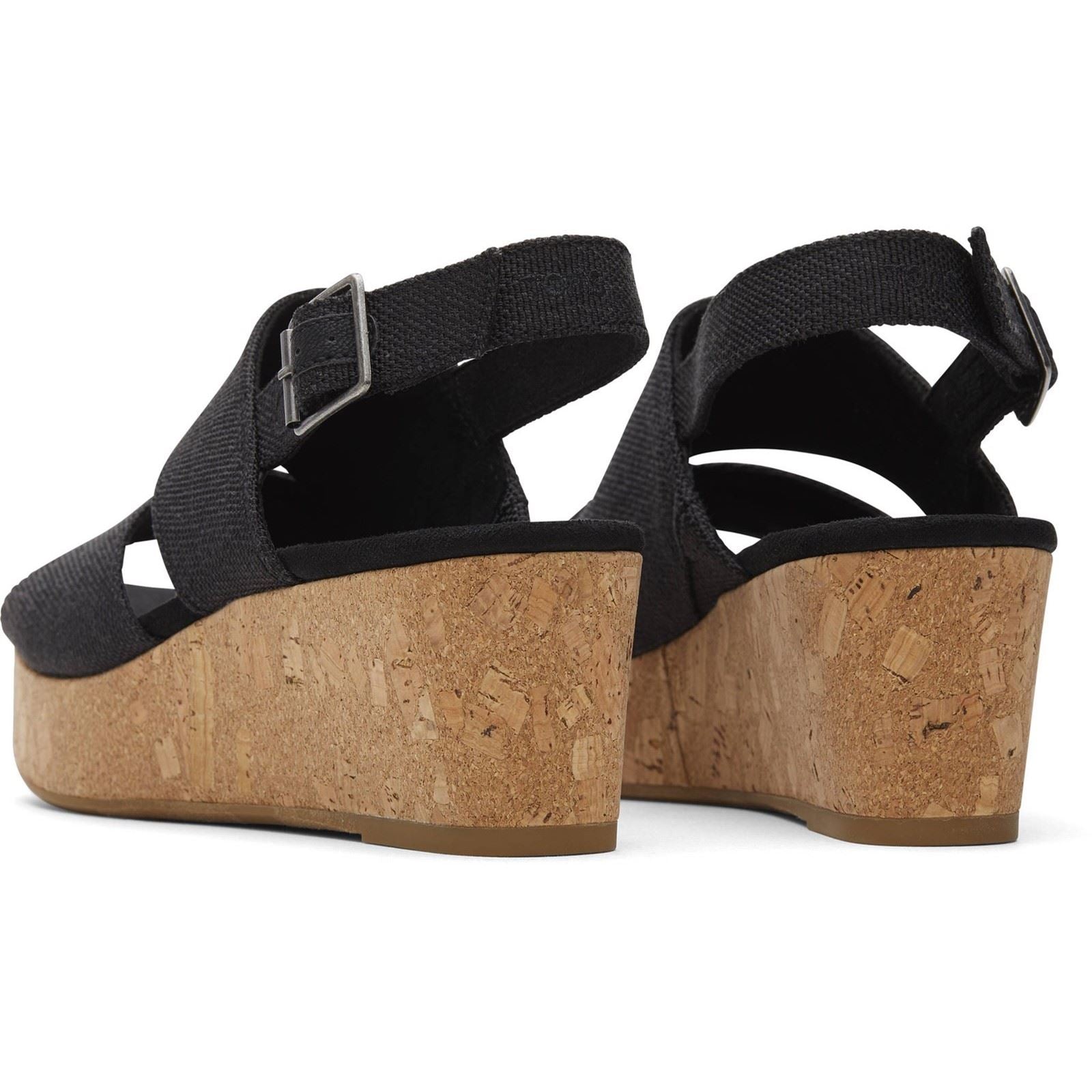 TOMS Claudine Damen Schwarze Keilabsätze