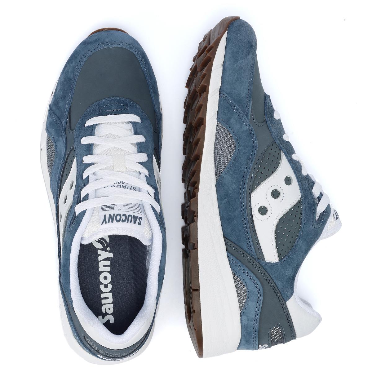 Saucony Shadow 6000 Marineblau/Weiße Wildleder-Sneakers