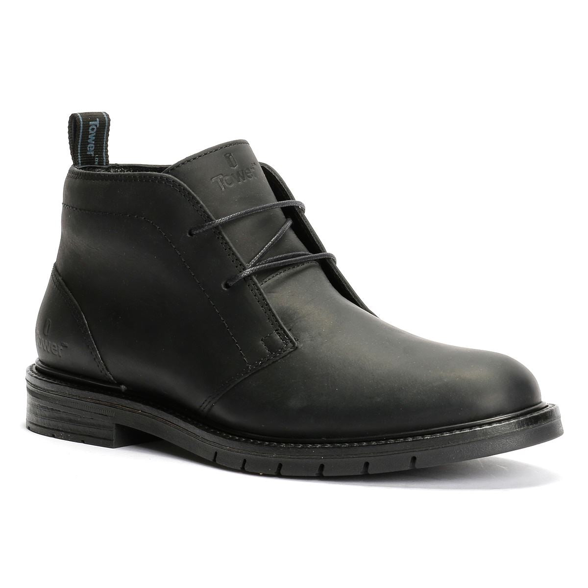 Tower London Armour Chukka Lace Leder Herren Schwarze Stiefel