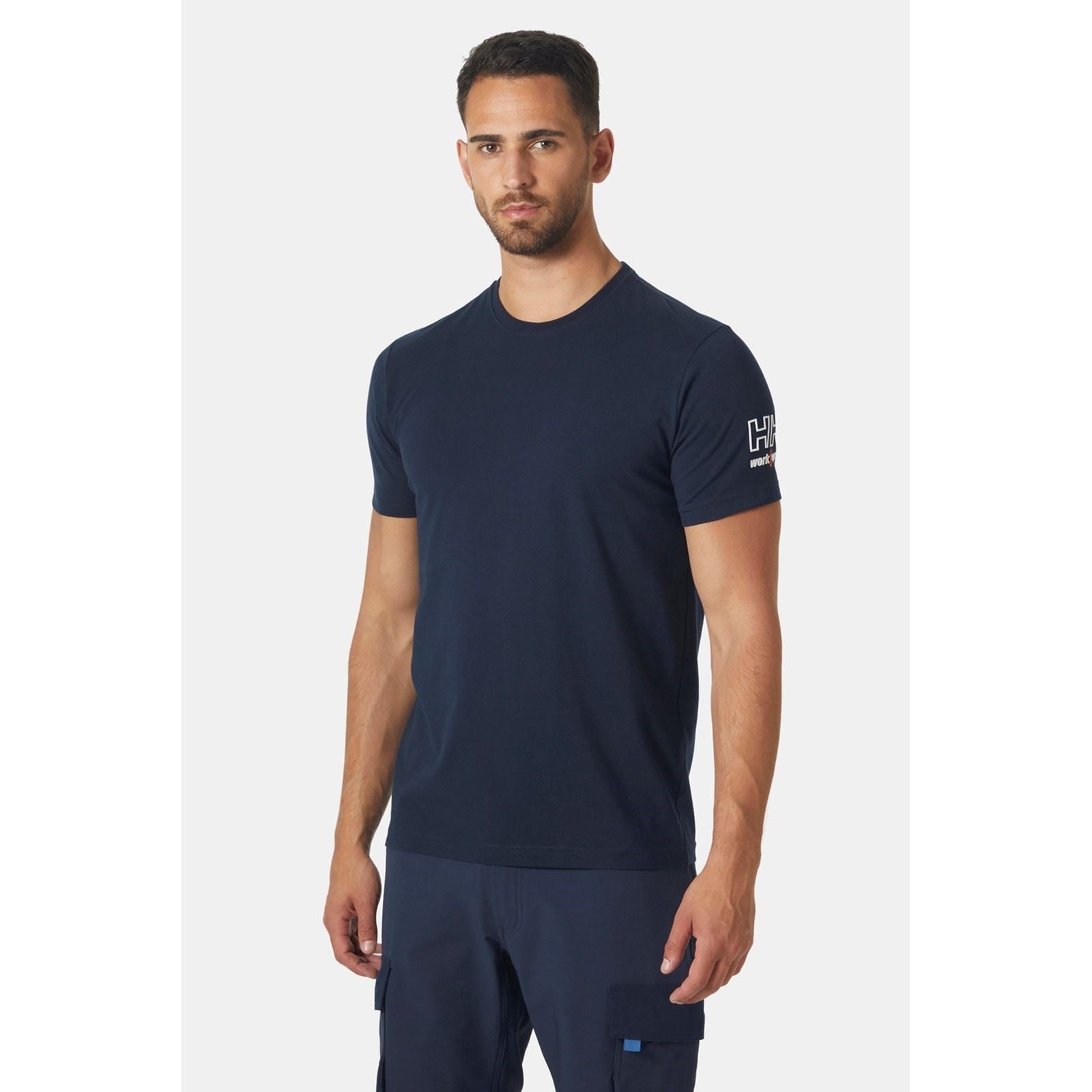Helly Hansen Workwear Kensington Baumwoll Herrenblaue T-Shirts Mit Kurzen Ärmeln