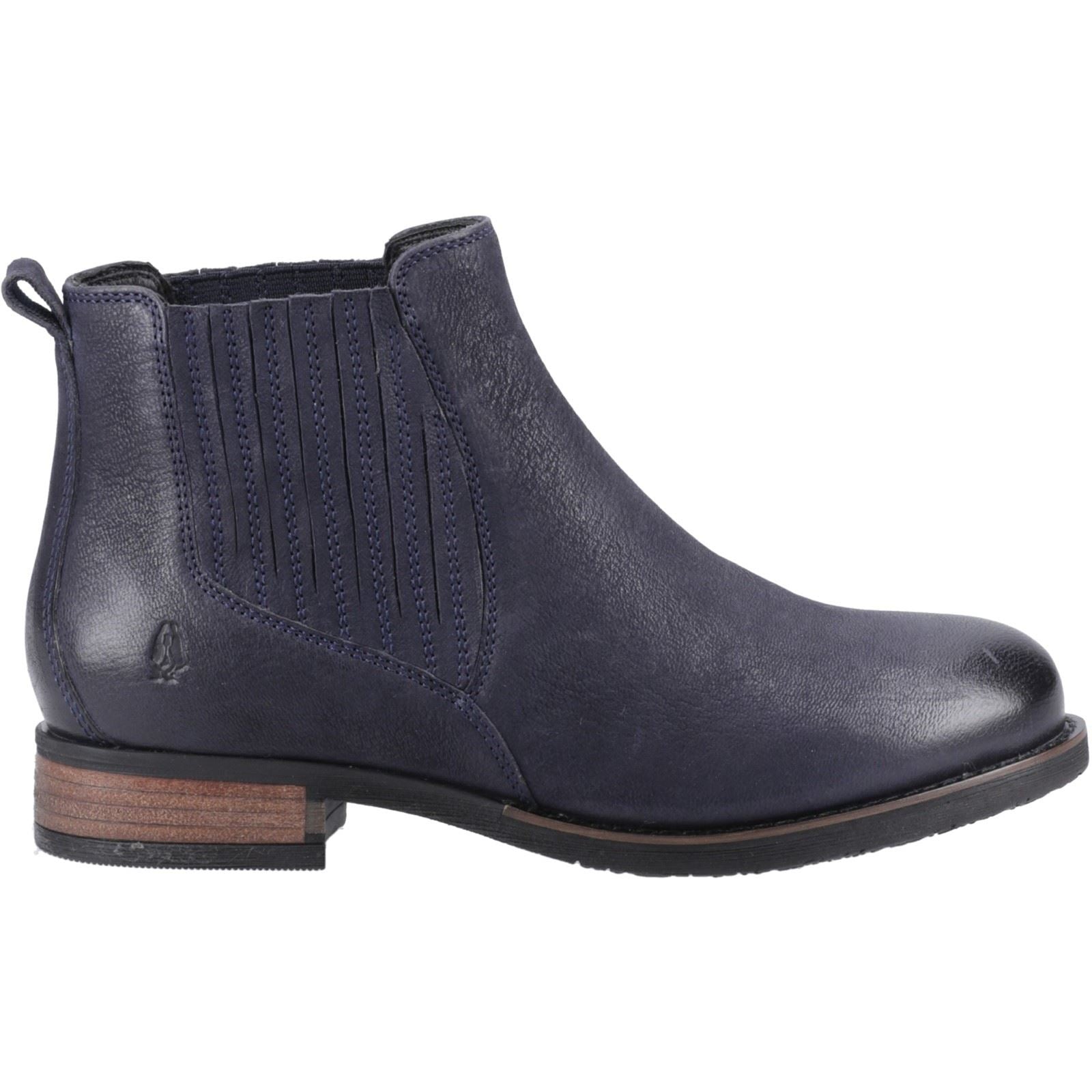 Hush Puppies Edith Damen Flache Chelsea Stiefel aus Leder in Marineblau