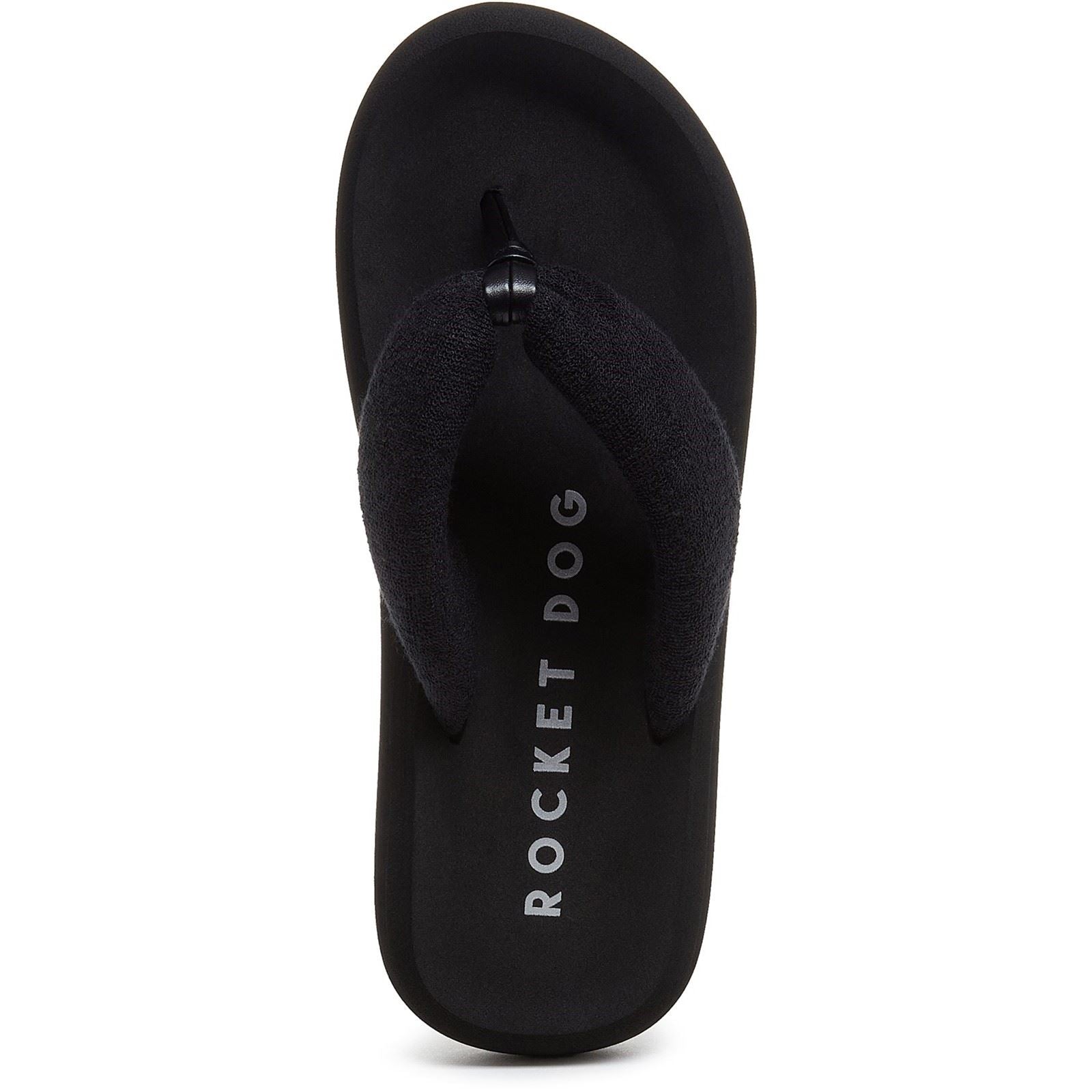 Rocket Dog Sunset Puff Atlanta Stoff Damen Schwarze Flip-Flops
