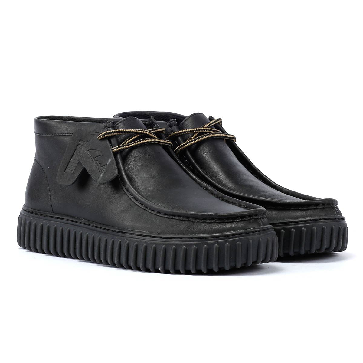 Clarks Main Torhill Hi Leder Herren Schwarze Stiefel