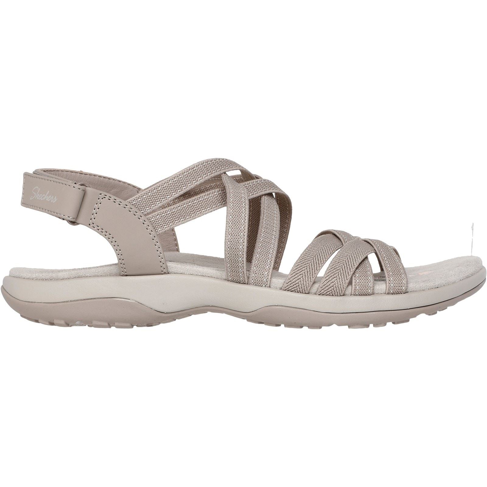 Skechers Reggae Slim - Summer Getaway Polyester Damen Sandalen In Taupe