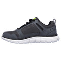 Skechers Track Knockhill Leder Herren Turnschuhe In Anthrazit/Schwarz