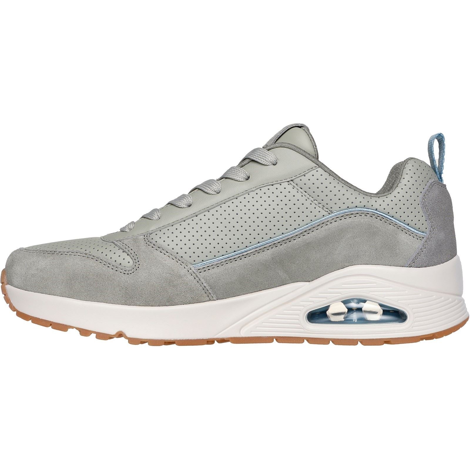 Skechers Uno Stacre 2.0 Herren Sneaker Aus Leder In Salbei Leder