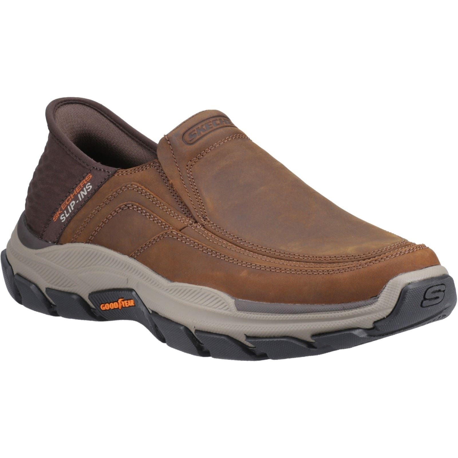 Skechers Respected Elgin Herren Mokassins Aus Dunkelbraunem Leder
