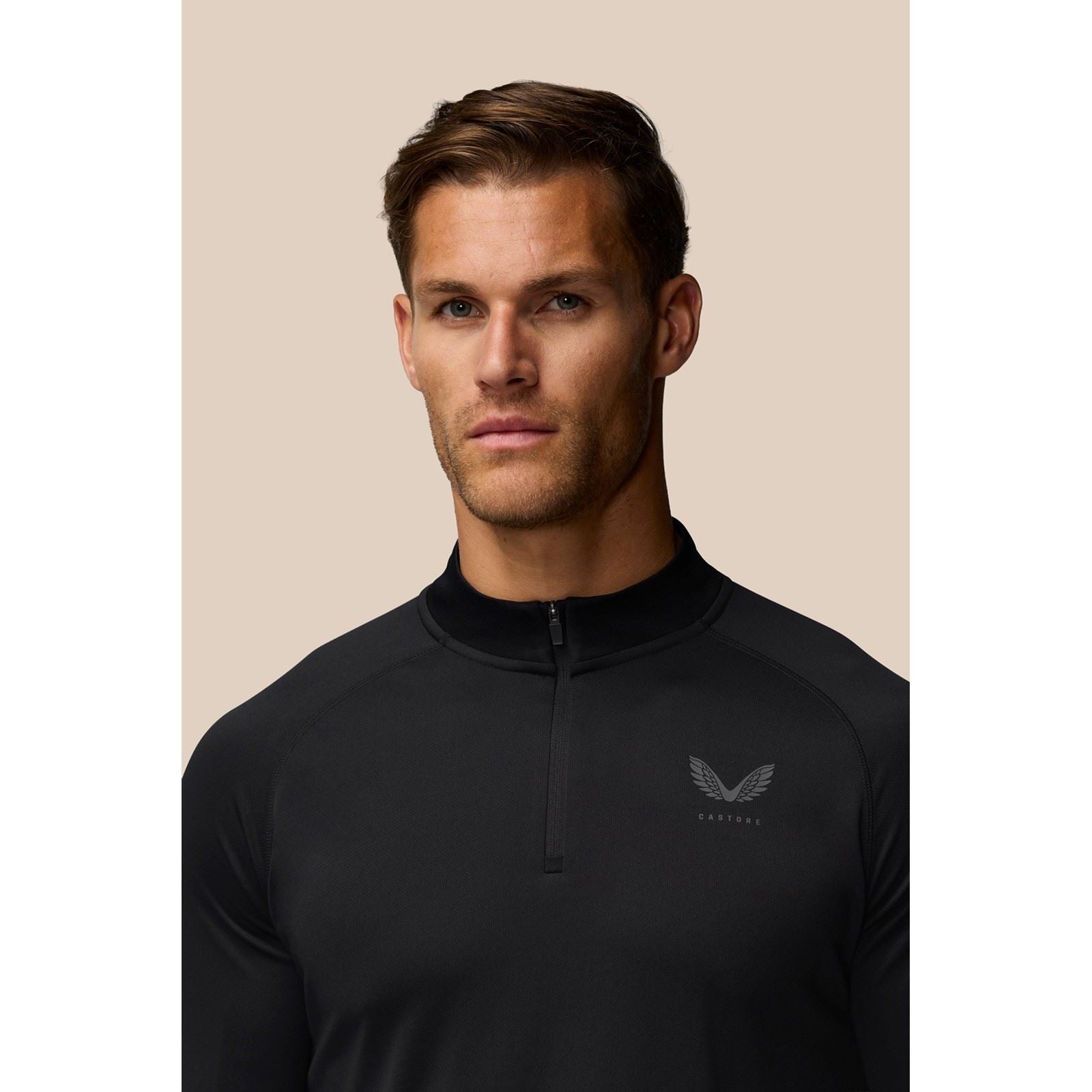 Castore Adapt Training 1/4 Zip Top Polyester Herren Schwarze Farbe Sport-T-Shirts