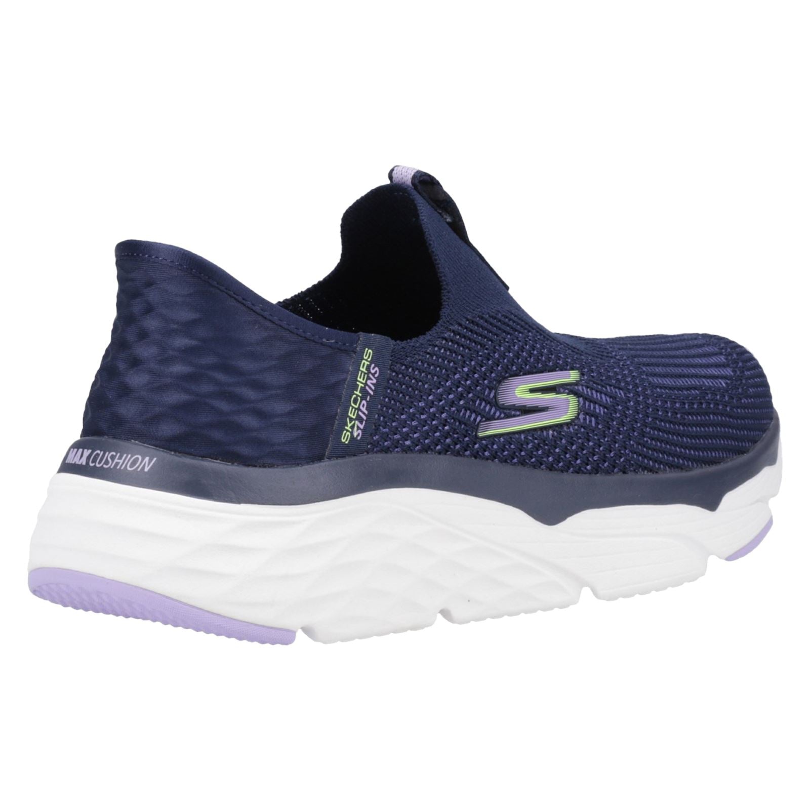 Skechers Max Cushioning - Smooth Damen Sneaker In Marineblau/Lavendel