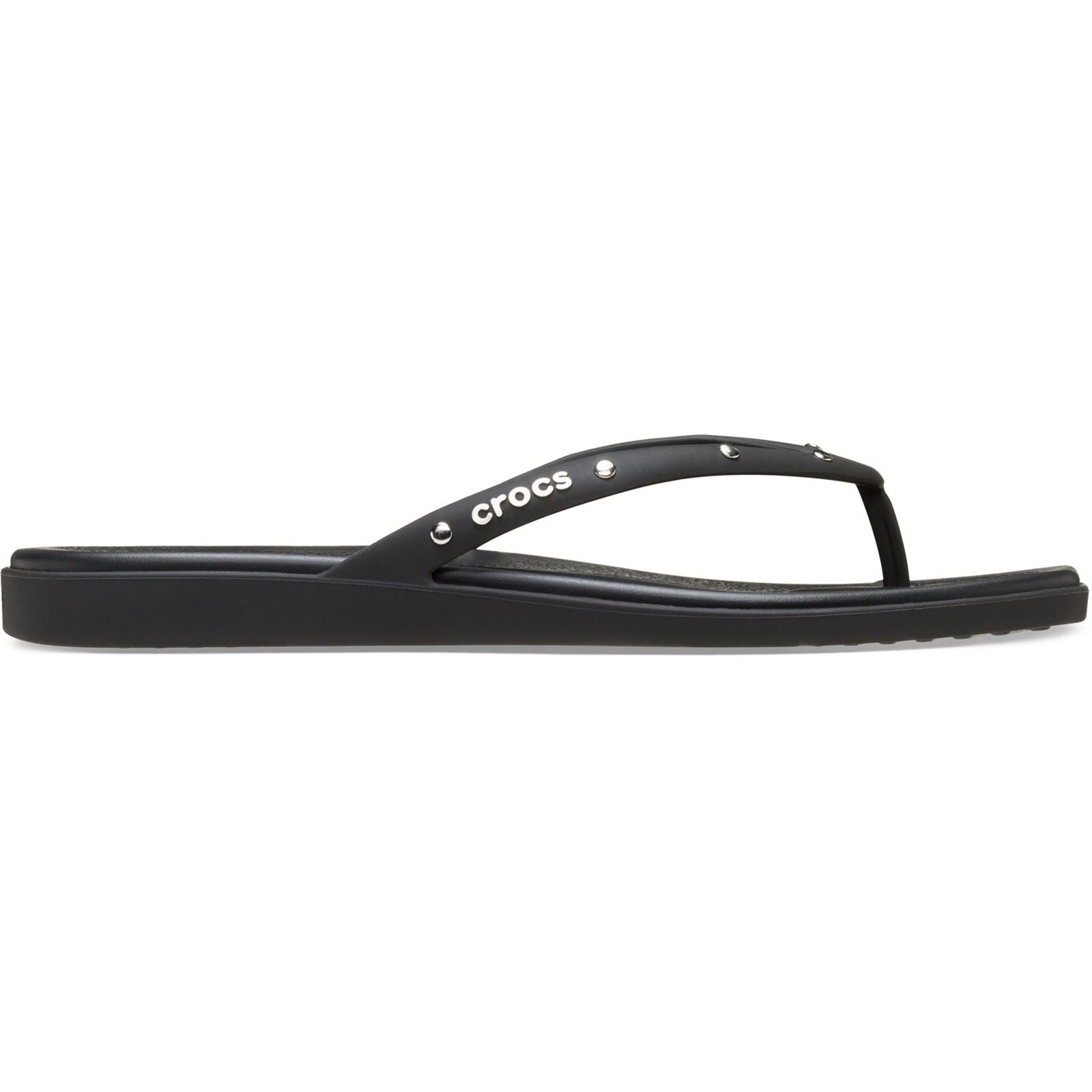 Crocs Miami Studded Flip Thermoplastische Schwarze Flip-Flops Für Damen