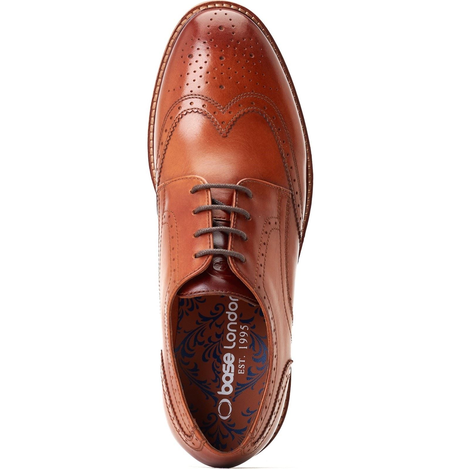 Base London Joe Lederschuhe Für Herren In Verbranntem Braun, Brogues Stil