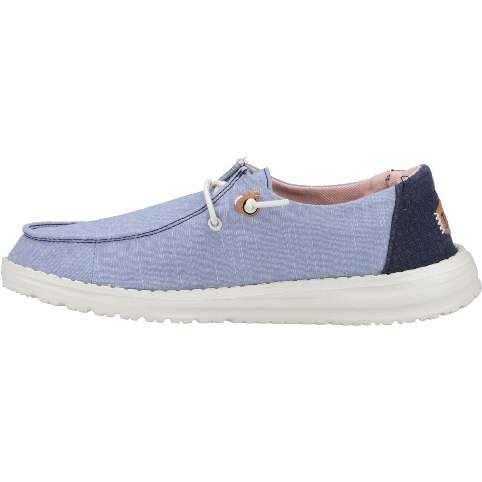 HEYDUDE Wendy Chambray Boho 100% Baumwolle Damenblaue Slipper