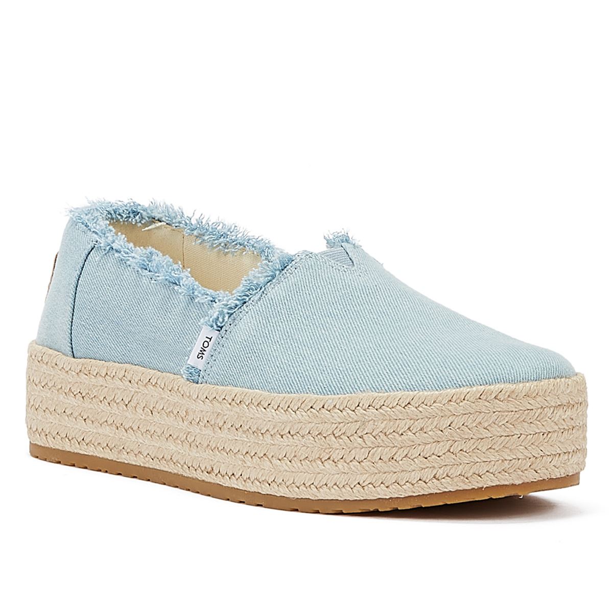 TOMS Washed Denim Valencia Pastellblaue Espadrilles Damen Blaue Sandale