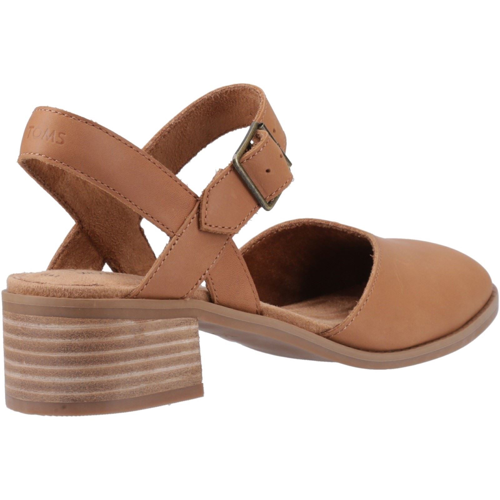 TOMS Jaclyn Leder Damen Braun Sugar Runde Slingback Schuhe