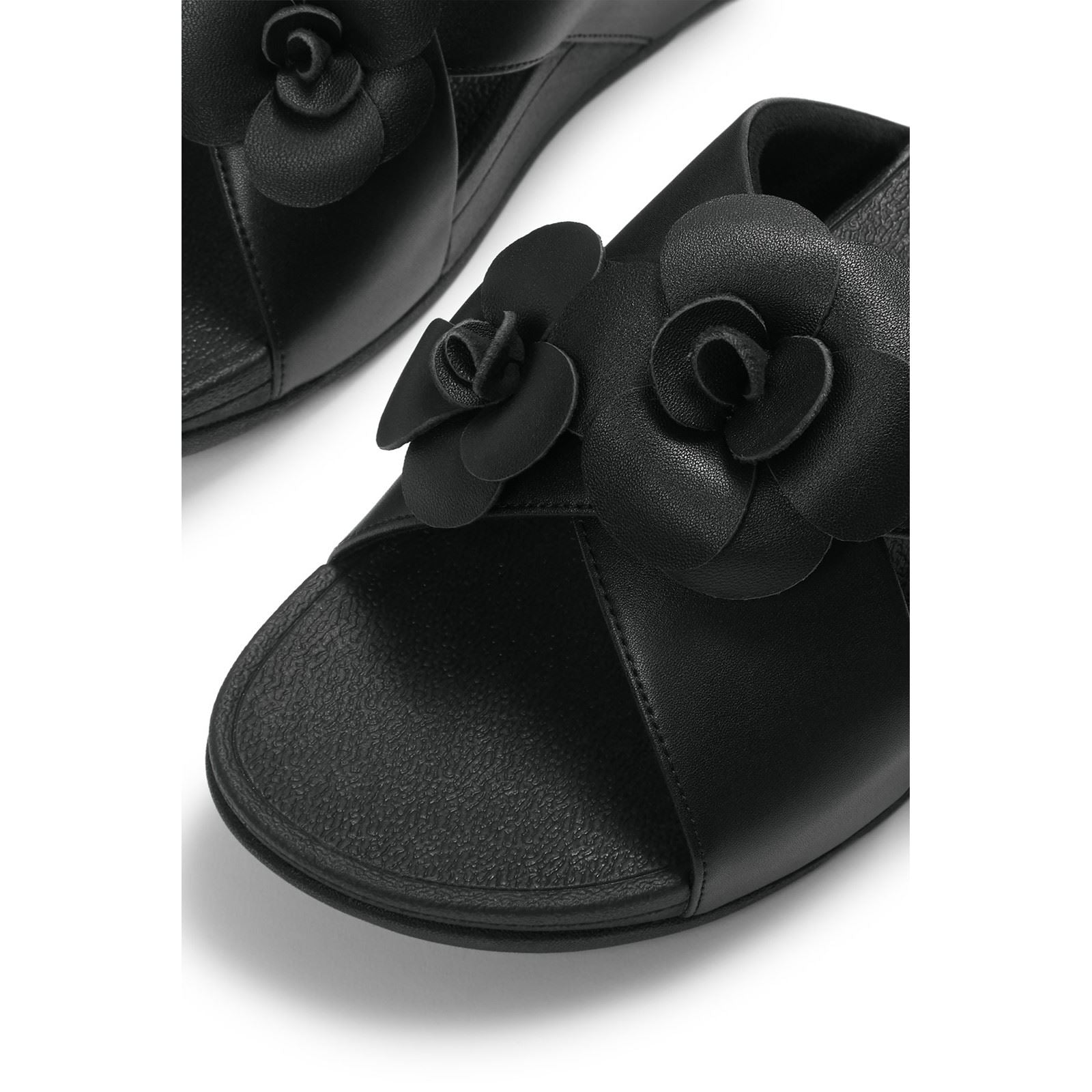 Fitflop Lulu Flower Polyurethan Damen Schwarze Farbe Sandalen