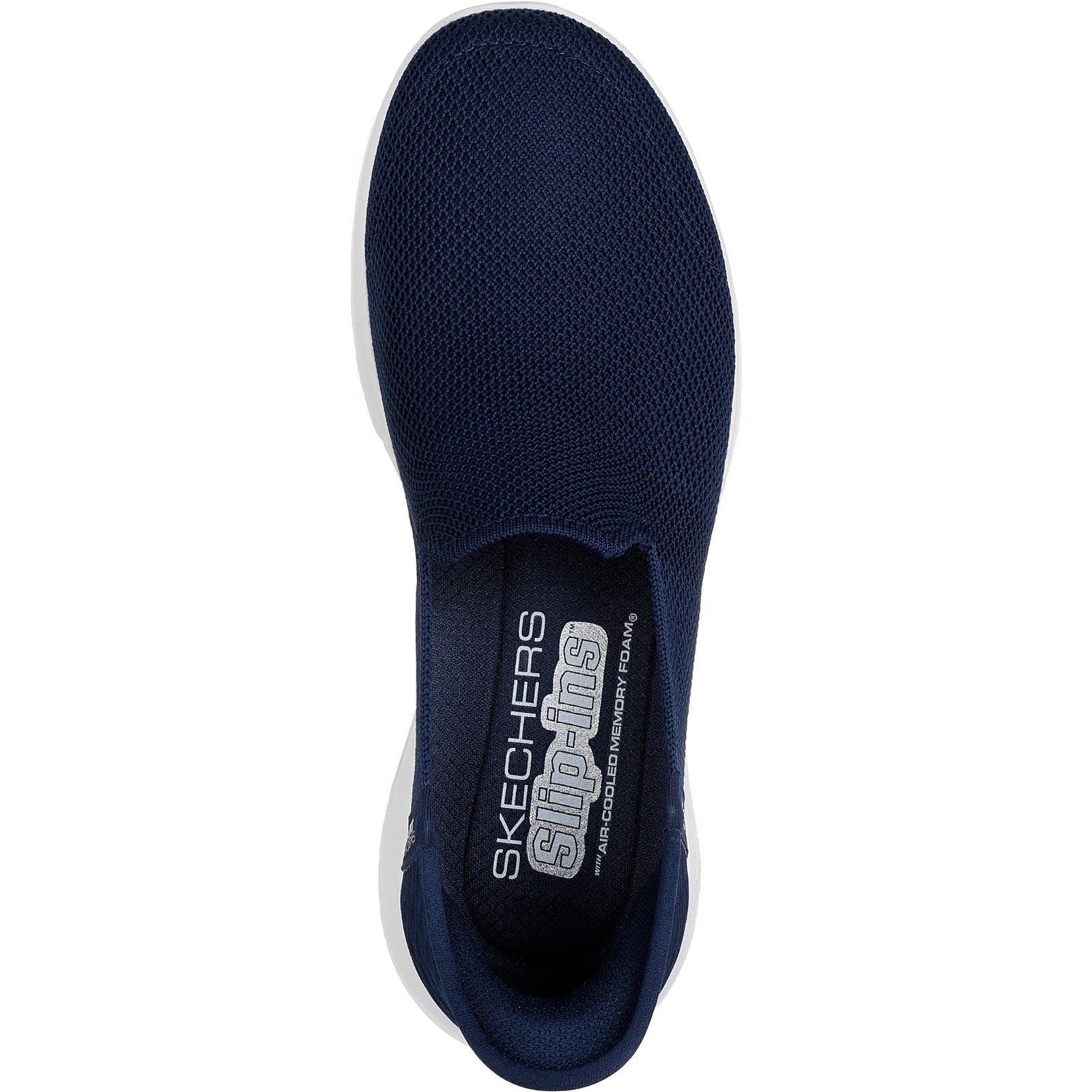 Skechers GO WALK Joy Vela Damen Textile Sneaker In Marineblau/Weiß