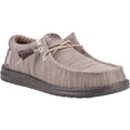 HEYDUDE Wally Stretch Mesh Polyester Herren Mokassins Schuhe in tiefem Taupe/Maulwurfsbraun