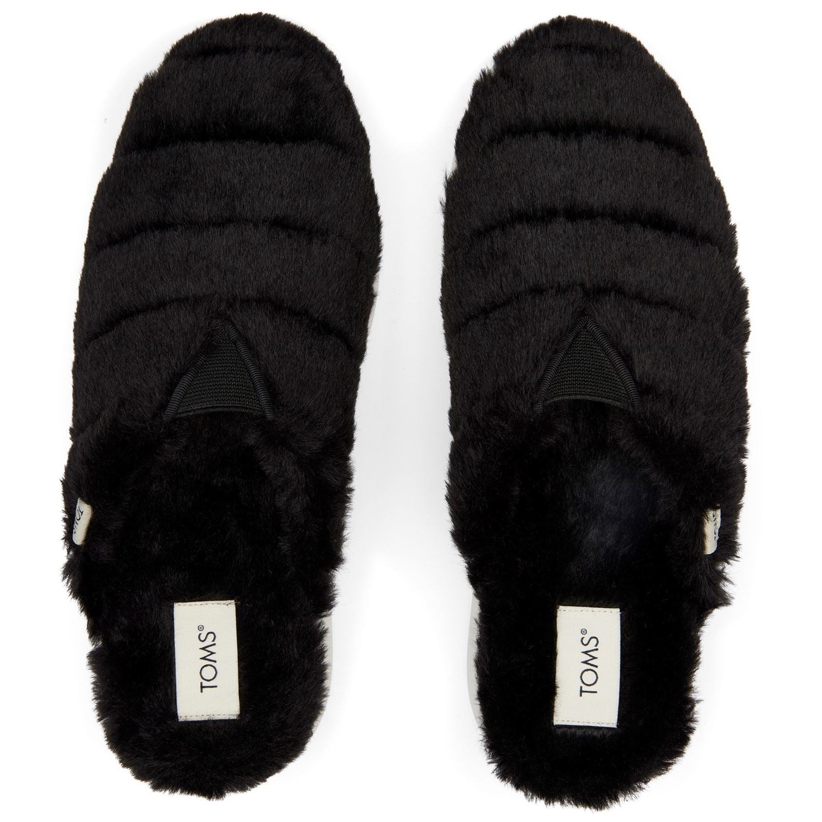 TOMS Alpargata Mallow Polyester Kunstfell Damenschuhe In Schwarz Aus Kunstfell