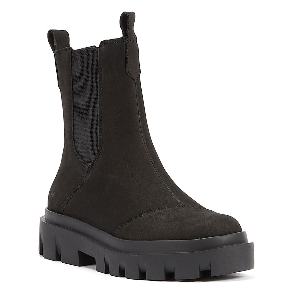 TOMS Rowan Leder Damen Schwarze Stiefel