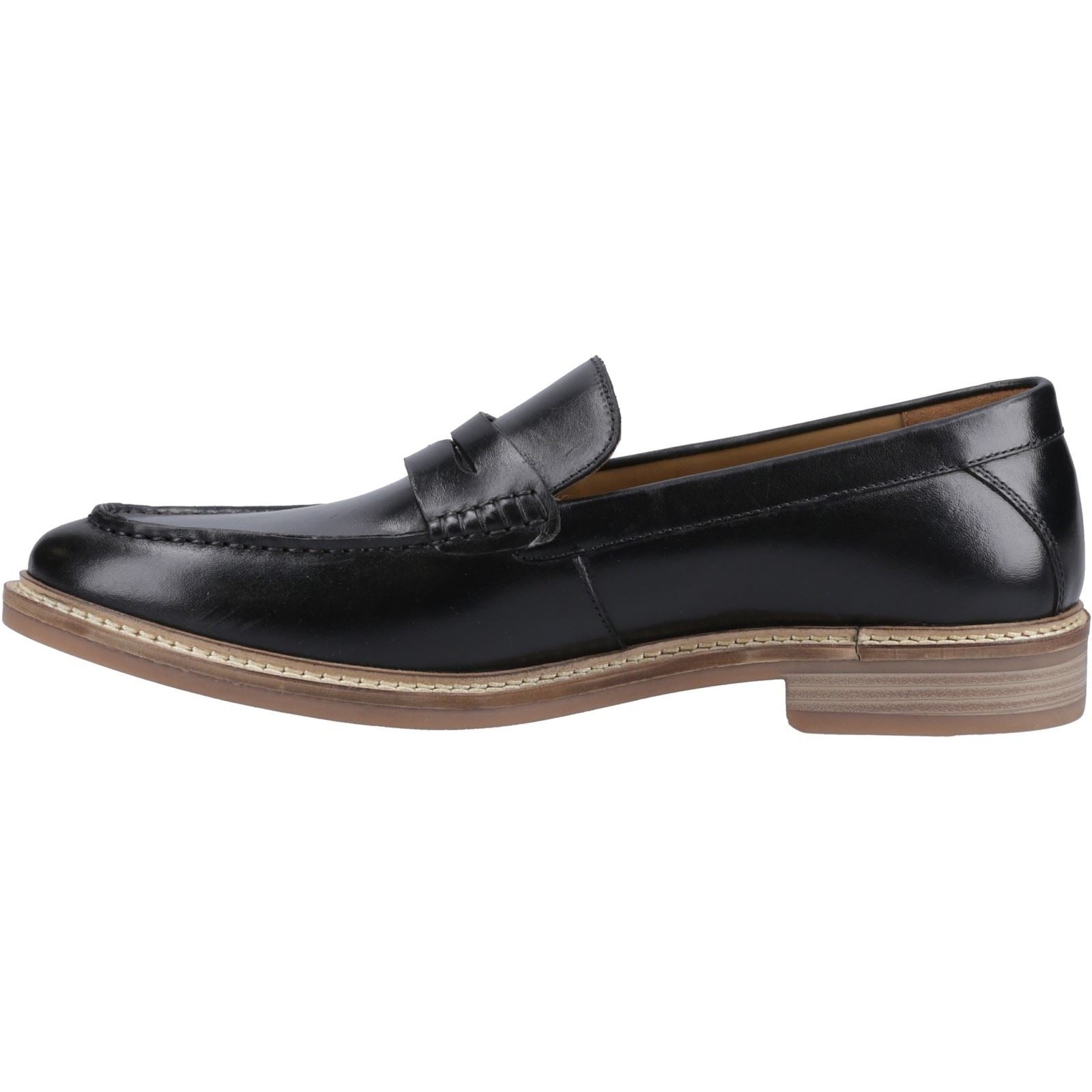 Hush Puppies Benedict Herrenschwarze Lederslipper