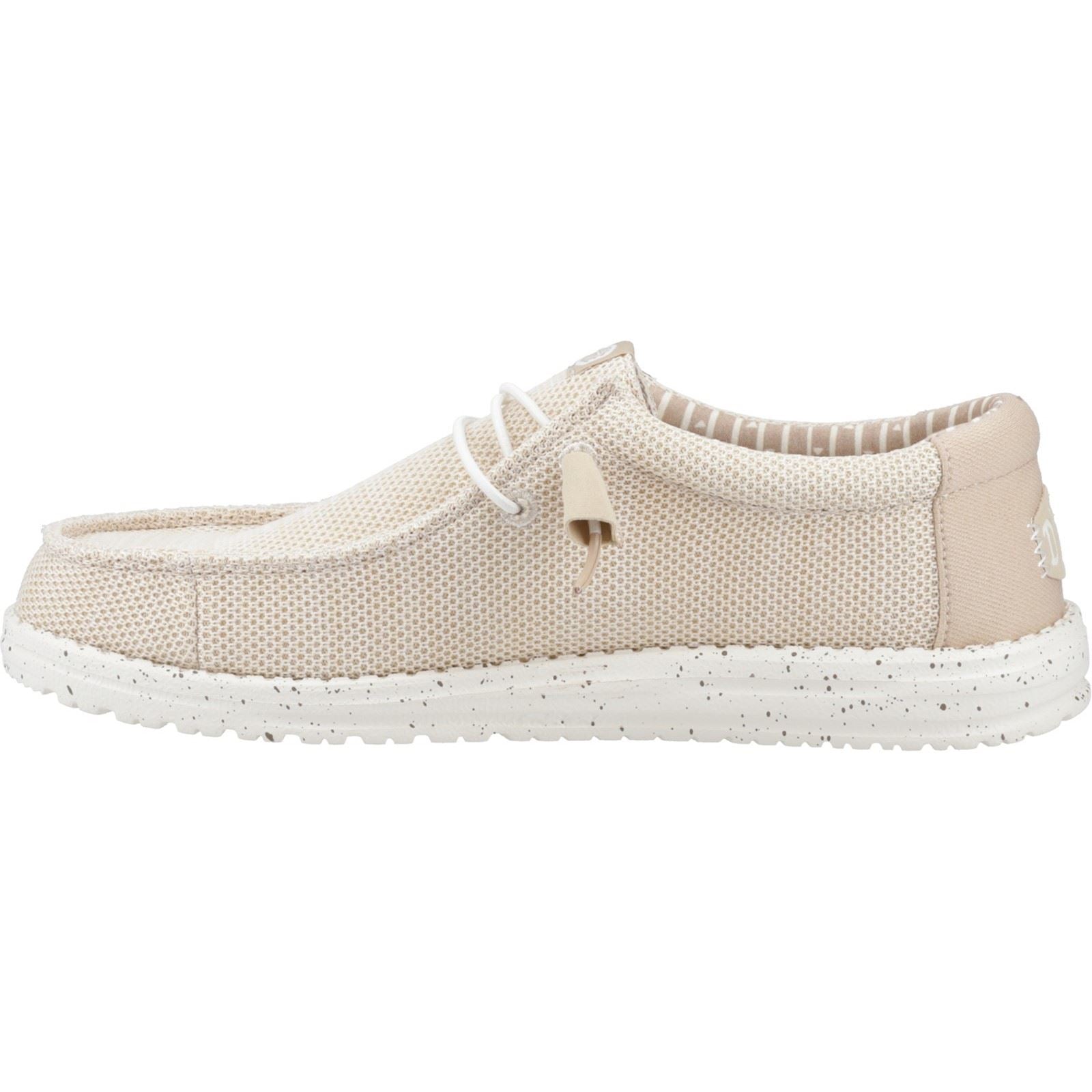 HEYDUDE Wally Stretch Sox Polyester Herren Slipper Schuhe In Irish Cream/Egret