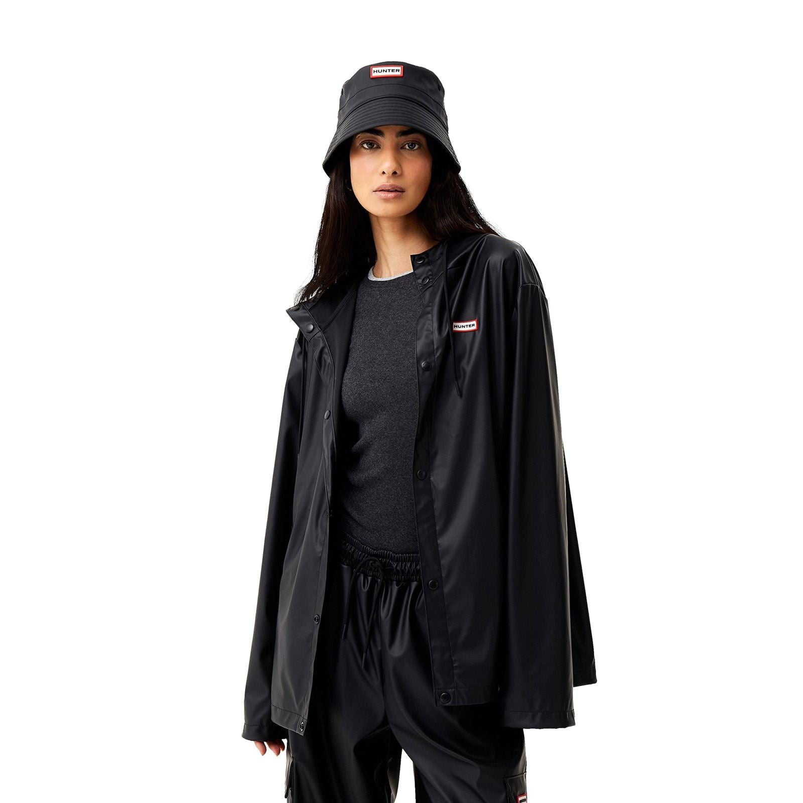 Hunter Izzy Hooded Unisex Erwachsenen Schwarze Jacke