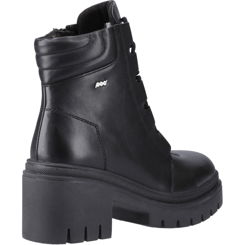 Pod Winona Leder Damen Schwarze Stiefel