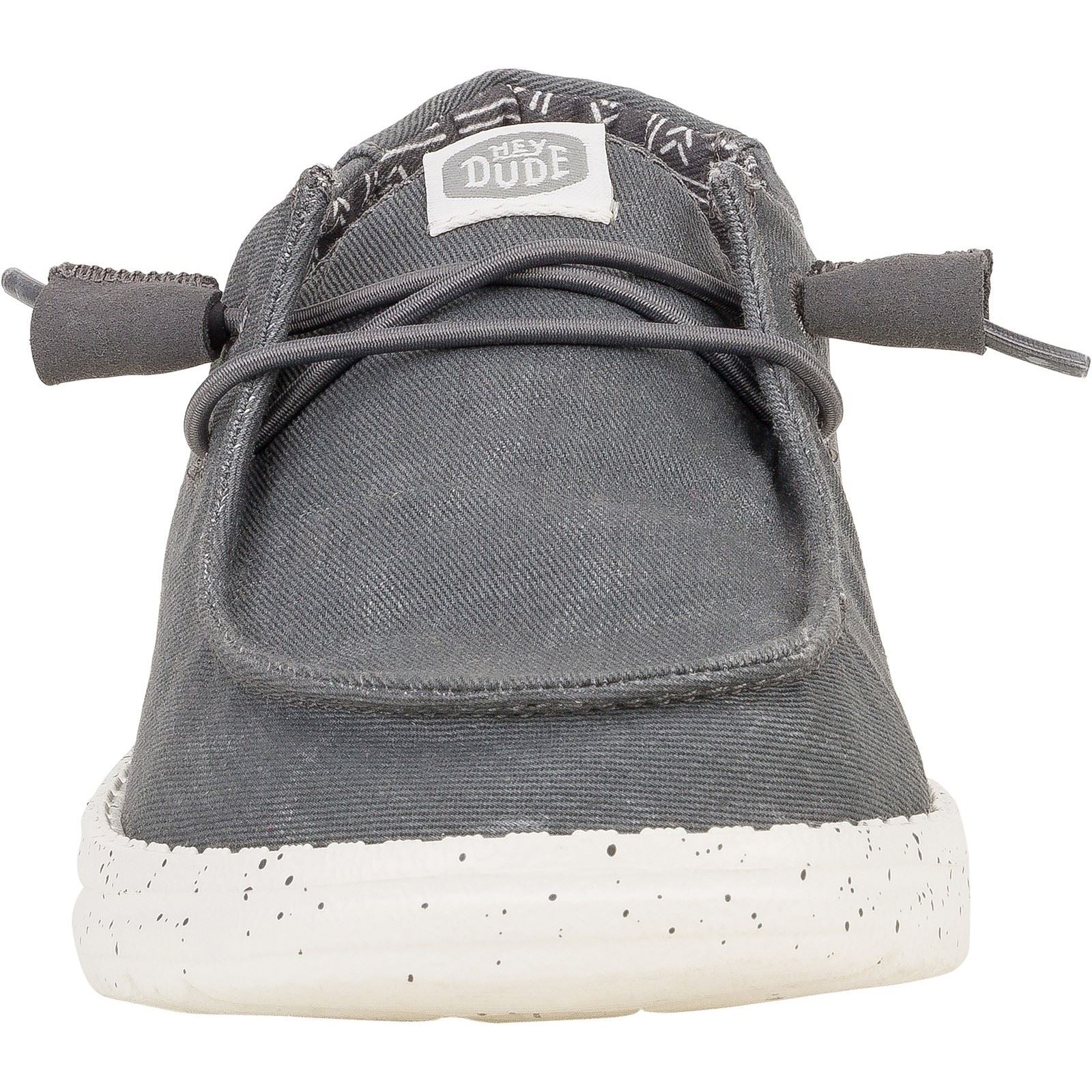 HEYDUDE Wendy Canvas 100% Baumwoll-Damendunkelgraue Loafer