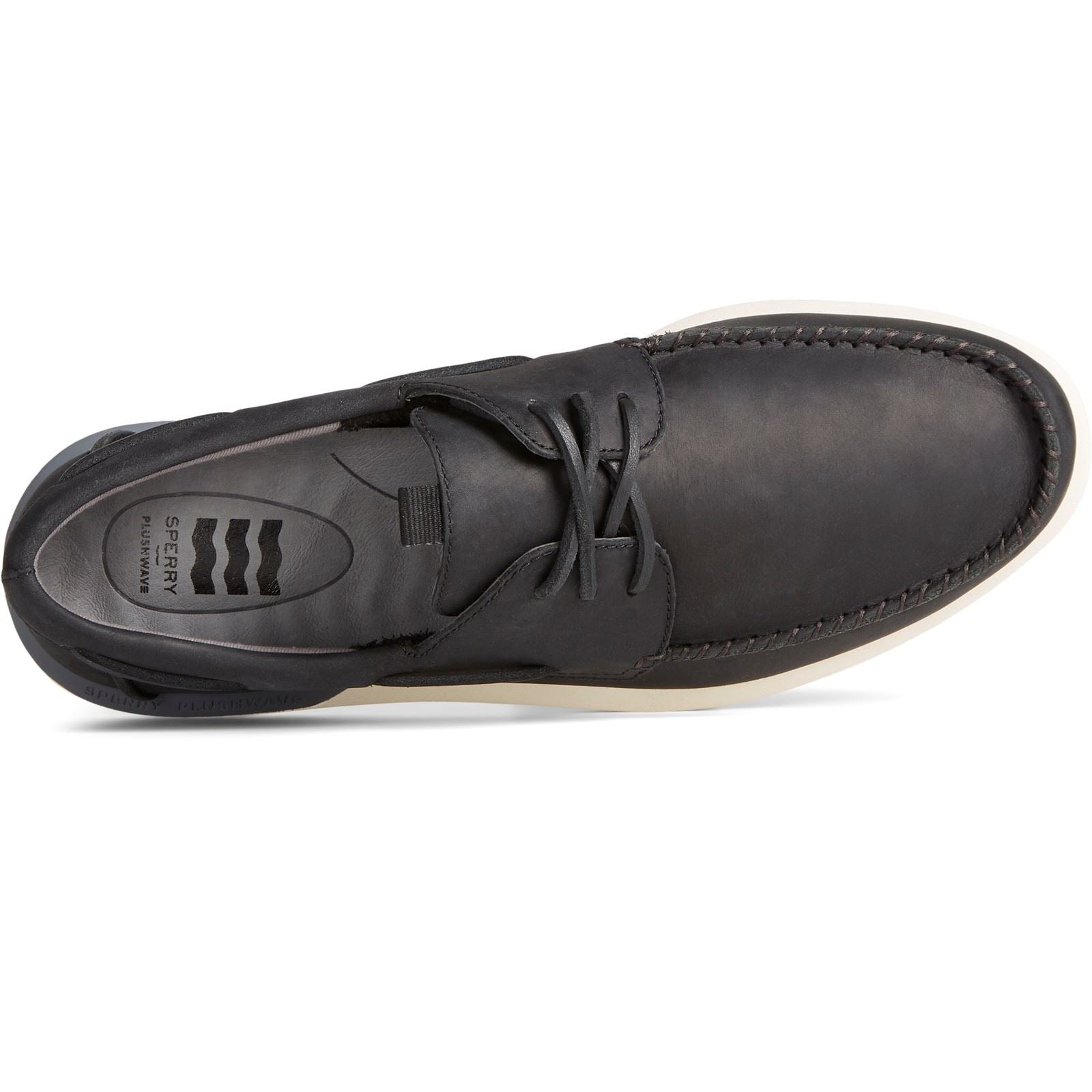 Sperry Plushwave 2.0 Leder Herren Schwarze Bootsschuhe