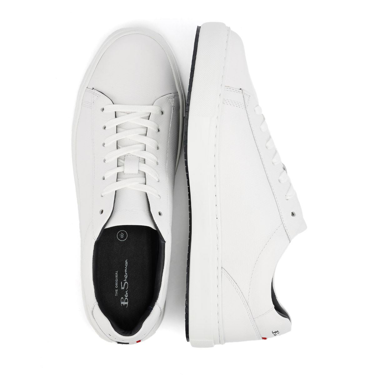 Ben Sherman Ace Cupsole Leder Herren Weiße Sneakers
