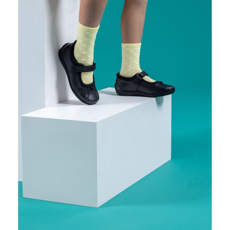 Hush Puppies Cindy Junior Mädchenschuhe Aus Schwarzem Leder