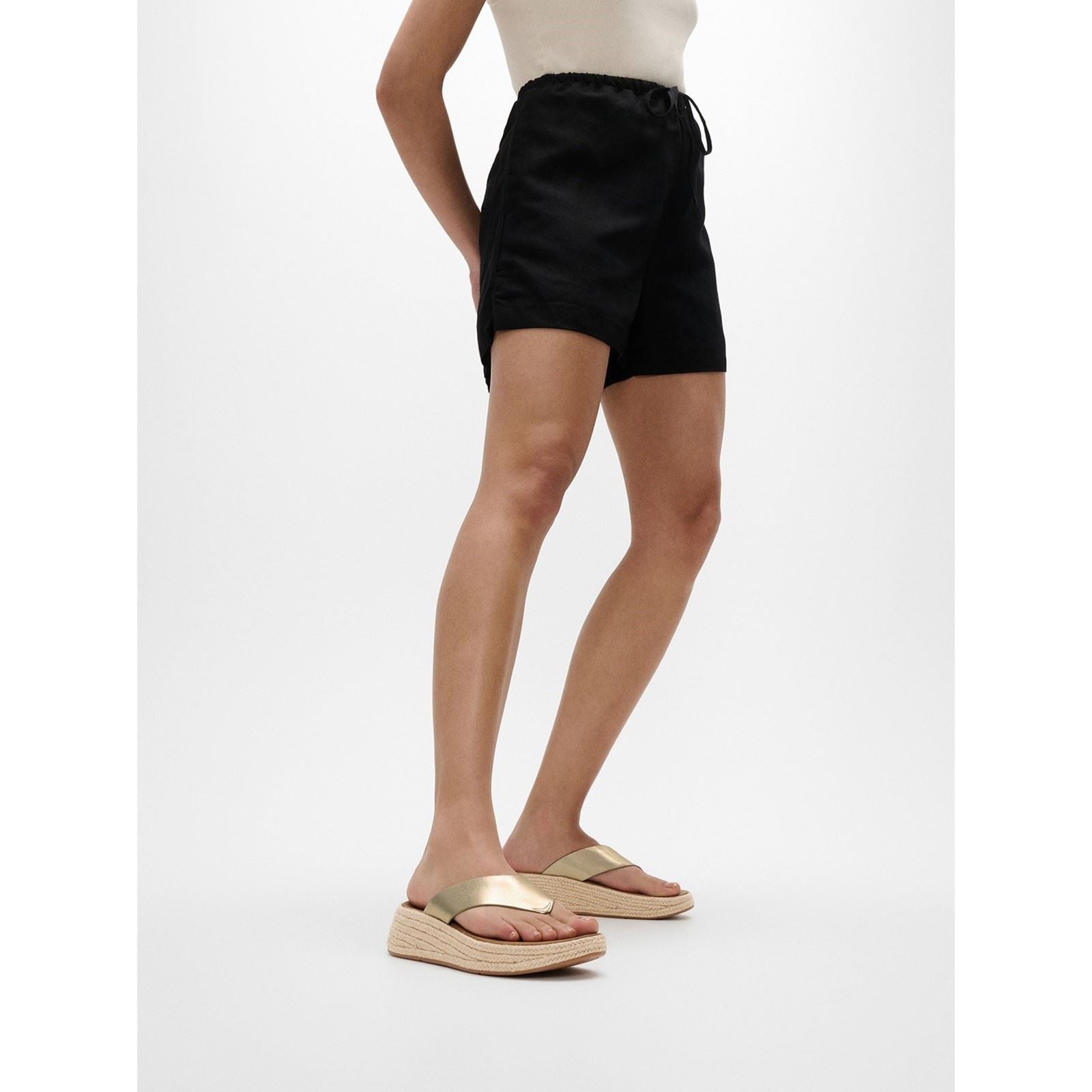 Fitflop F-Mode Toe Post Espadrille Leder Damen Platino Sandalen